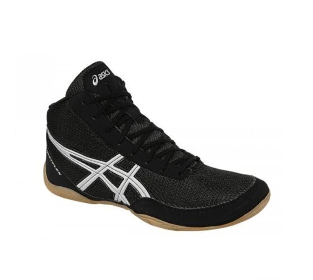 ASICS Matflex Wrestling Shoes Black Silver Mid Top Women's 6 EU 37.5